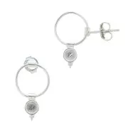 Ganchos pendientes círculo calado - para cabuchón 4 mm - de Plata 925 x2