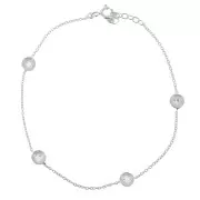 Pulsera eslabón Forçat 195 mm - engastes para cabuchones 4mm - de Plata 925 x1