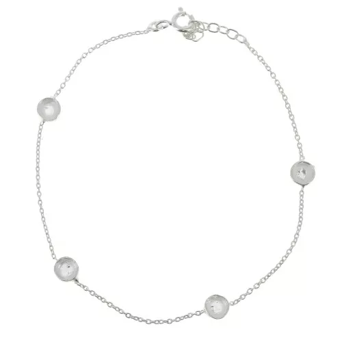 Pulsera eslabón Forçat 195 mm - engastes para cabuchones 4mm - de Plata 925 x1