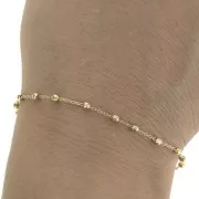 Cadena eslabón forçat alternada redondas 2.5mm (1x1) Chapado de Oro 3 micras x50cm