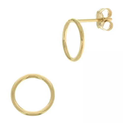 Ganchos Pendientes círculo calado 10 mm de Gold filled x2