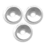 Rondeles de metal 6 mm Chapado en plata fina x4