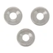 Rondeles de metal 5 mm Chapado en plata fina x4