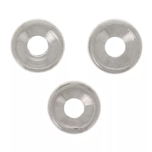 Rondeles de metal 5 mm Chapado en plata fina x4