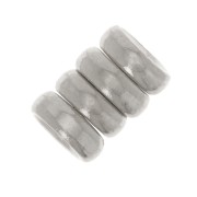 Rondeles de metal 5 mm Chapado en plata fina x4