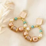 Ganchos pendientes cuadrado en resina epoxi 17x15 mm - Dorado con oro fino Negrox2