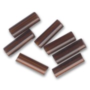 Cuentas de Rocalla Preciosa, tubos de 6,5 x 2 mm, color «Smoked Topaz», 20 g