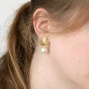 Baroque nacarada PureCrystal 5841 cuenta redonda irregular 12 mm White Pearl x1