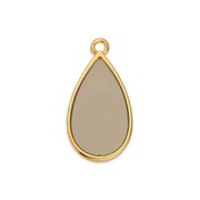 Dije gota resina epoxi efecto vitral 22.5x12 mm Dorado con oro fino - Marrón x1|raw }}
