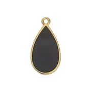 Dije gota resina epoxi efecto vitral 22.5x12 mm Dorado con oro fino - Noir x1