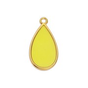 Dije gota resina epoxi efecto vitral 22.5x12 mm Dorado con oro fino - Amarillo x1|raw }}