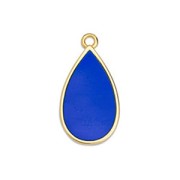 Dije gota resina epoxi efecto vitral 22.5x12 mm Dorado con oro fino - Cobalt x1