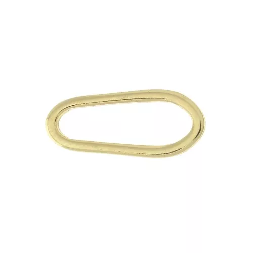 Entrepieza ovalado asimétrico 17x7 mm - Dorado con oro fino x1