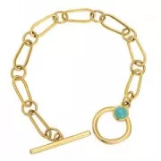 Entrepieza ovalado asimétrico 17x7 mm - Plateado Envej.x1