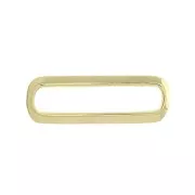 Entrepieza rectangular redondeado abombado 20x6.5 mm de zamac - Dorado con oro fino x1