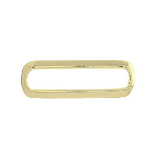 Entrepieza rectangular redondeado abombado 20x6.5 mm de zamac - Dorado con oro fino x1