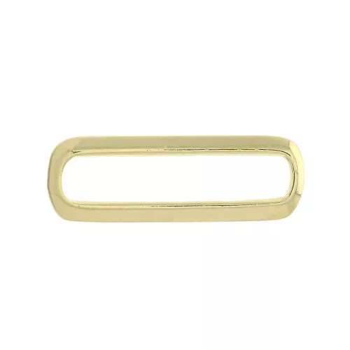 Entrepieza rectangular redondeado abombado 20x6.5 mm de zamac - Dorado con oro fino x1