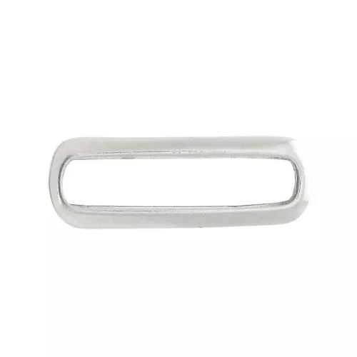 Entrepieza rectangular redondeado abombado 20x6.5 mm de zamac - Plateado envej x1
