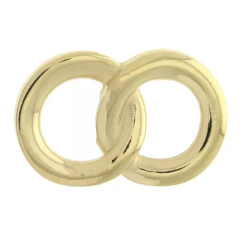 Entrepieza 2 anillas entrelazadas 23x15 mm de zamac - Dorado con oro fino x1