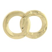 Entrepieza 2 anillas entrelazadas 23x15 mm de zamac - Dorado con oro fino x1