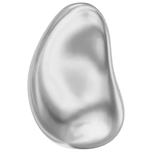Baroque nacarada PureCrystal 5843 cuenta gota irregular 16 mm Light Grey Pearl x1