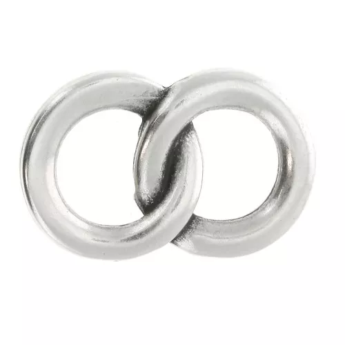 Entrepieza 2 anillas entrelazadas 23x15 mm de zamac - Plateado envejecido x1