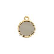 Mini dije redondo resina epoxi efecto vitral 11x8 mm Dorado con oro fino - Marrón x1