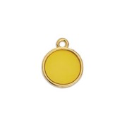 Mini dije redondo resina epoxi efecto vitral 11x8 mm Dorado con oro fino - Amarillo x1|raw }}