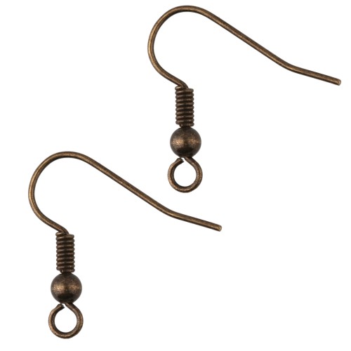 Ganchos para pendientes de bola de 18 mm - Bronce (6 unidades)