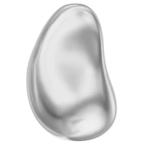 Baroque nacarada PureCrystal 5843 cuenta gota irregular 12 mm Light Grey Pearl x1