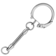 Llavero redondo de 22 mm con cadena - Rodio x1