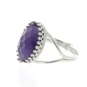 Anillo ajustable para cabuchón 18x13 mm - de Plata 925 x1