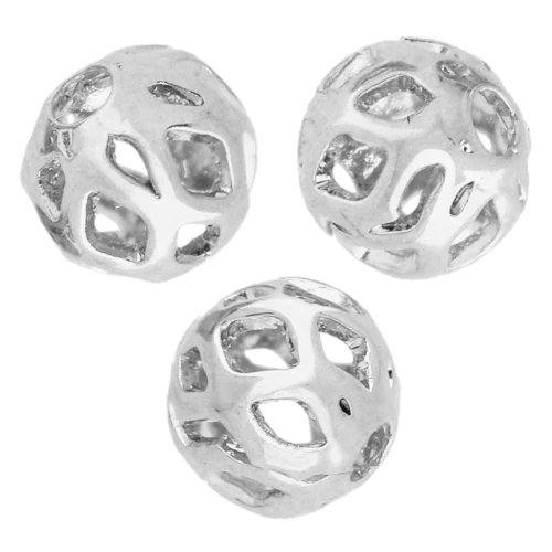 Bolas filigrana 4 mm plateado x20
