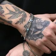 Pulsera eslabón rectangular 19 cm - Acero inoxidable x1