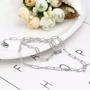 Collar largo de 60 cm eslabón rectangular 4 mm - Acero inoxidable 304 x 1