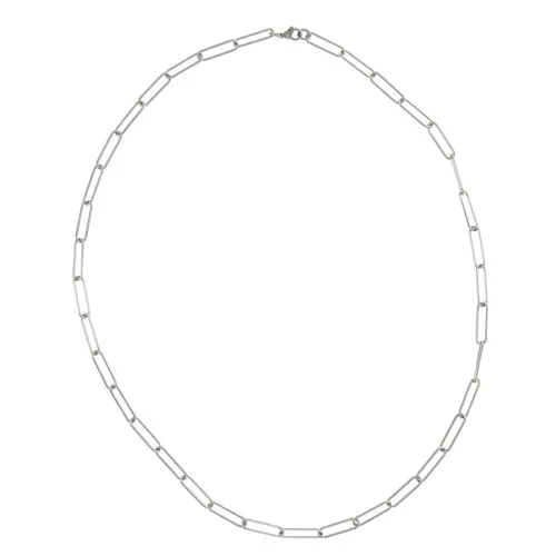 Collar largo de 70 cm eslabón rectangular 3 mm - Acero inoxidable x 1