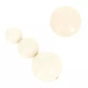 Surtido de 26 cuentas redondas 8-10-14 mm et 2 cabochons en résine - Ivoire