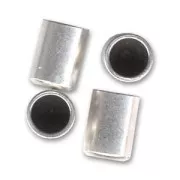 Tubos finales para cordón 3 mm Chapado Plateado envejecido x10