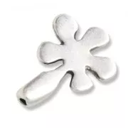 Terminal flor para cordón 1 mm Chapado Plateado envejecido x1