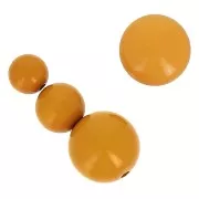 Surtido de 26 cuentas redondas 8-10-14 mm et 2 cabochons en résine - Moutarde