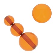 Surtido de 26 cuentas redondas y 2 cabujones de resina transparente - Ambre