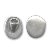 Terminal cabeza para cordón 4 mm plateado antiguo x1
