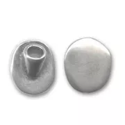 Terminal cabeza para cordón 4 mm plateado antiguo x1
