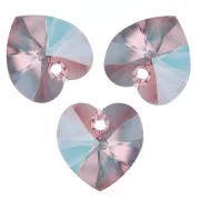 Colgante - Dije - Corazones PureCrystal 6228 10,3x10mm Light Rosa Shimmer x6 Corazones PureCrystal 6228 10,3x10mm Light Rosa Shimmer x6