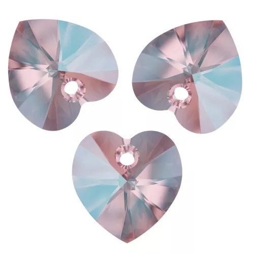 Corazones PureCrystal 6228 10,3x10mm Light Rosa Shimmer x6
