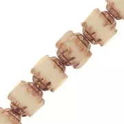 Facetadas Antiguas  8 mm Beige Dark Bronce x10