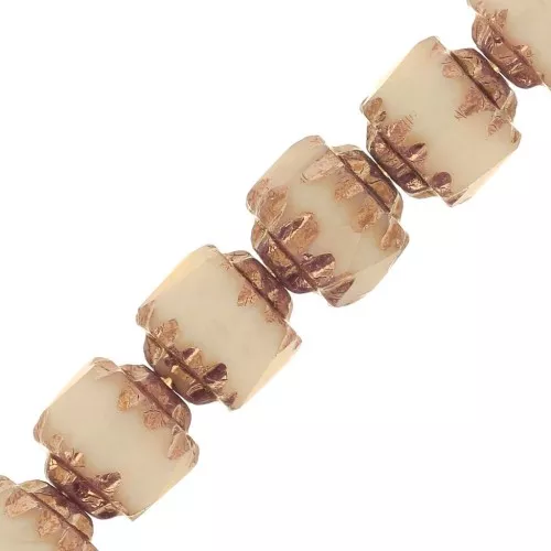 Facetadas Antiguas 8 mm Beige Dark Bronce x10