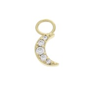 Dije luna con óxido de zirconio 11x5 mm - Crystal - Chapado de Oro 3 micras x1|raw }}