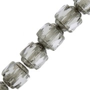 Facetadas Antiguas  6 mm Crystal Plata Vieja x20