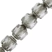 Facetadas Antiguas  6 mm Crystal Plata Vieja x20
